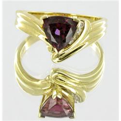 1.5ct Rhodolite Garnet Diamond 10k Ladies Ring (JEW-035)
