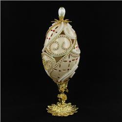Ornate Gilded Decorated Goose Egg Jewelry Box (ACT-141)