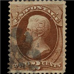 1870 SCARCE US 2c Jackson Red Brown Used Stamp (STM-1300)