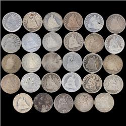 1853+ Seated Quarter Circulated Lot of 29 (COI-7600)