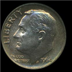 1964 Roosevelt Dime Graded MS68 Great Toning (COI-6398)
