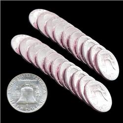 1963D FBL Franklin 50c Silver MS63-64 21pc Roll (COI-7695)