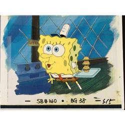 Interested Original Cel Animation Background SpongeBob