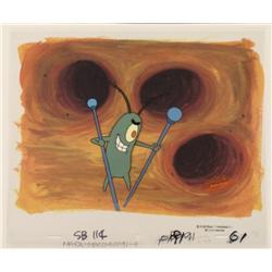 Plankton In SpongeBob Original Animation Cel Background