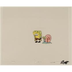 Original Looking Down SpongeBob Production Art Cel Gary
