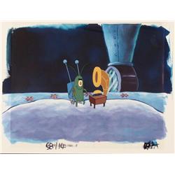 Old Record SpongeBob Original Cel Production Background