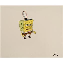 Tired SpongeBob Original Cel Production Art Krusty Hat