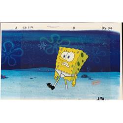 Clenched SpongeBob Animation Original Cel Background