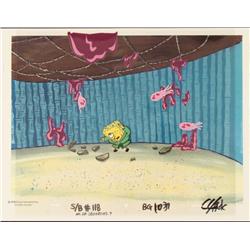 Jellyfish Original Animation SpongeBob Background Cel