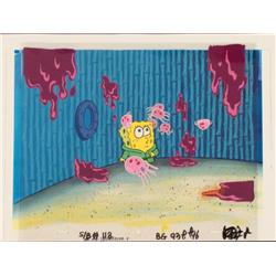 Spongebob Animation Captivated Background Cel Original
