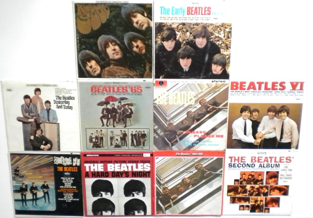 10 Assorted Vintage Beatles Albums