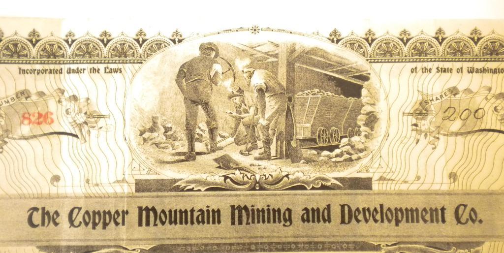 Copper Mountain Mining Stock Certificate