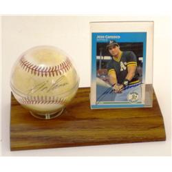 Jose Canseco Autographed Baseball & Card