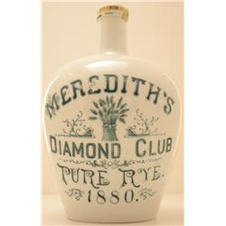 Pre-Prohibition Whiskey Jug "Meredith's Diamond Club Pure Rye 1880"
