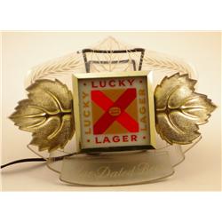 Lucky Lager Age-Dated Beer Sign