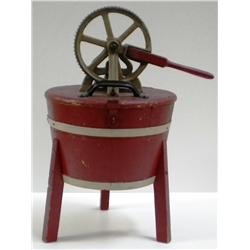 * Round Wooden Toy or Salesman's Sample Columbia Washer