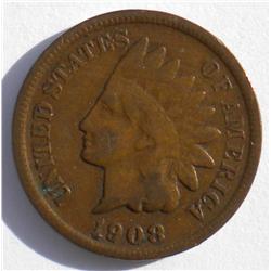 1908 S Indian Head Cent, Key Date