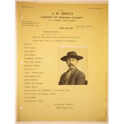 1909 California Sheriff's Poster