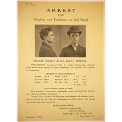 Wanted Poster, 1909, New York