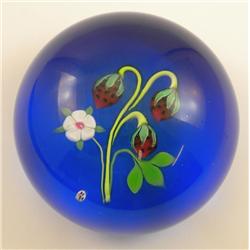 Baccarat Strawberry Paperweight, 1974