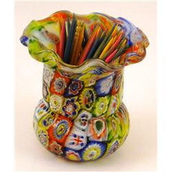 Milliefiori Glass Toothpick Holder, Variation #1