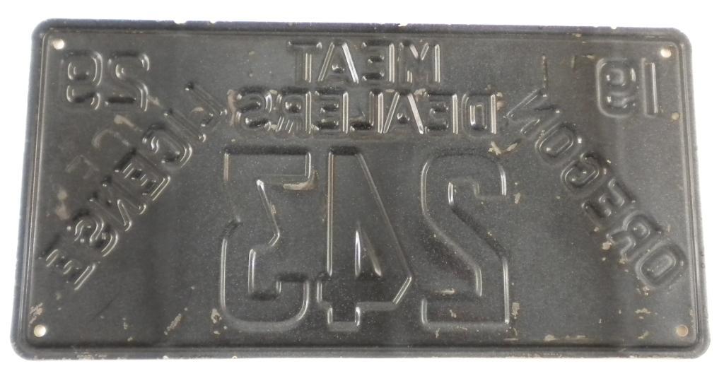 1929 Oregon Meat Dealers License Plate
