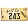 Image 3 : 1929 Oregon Meat Dealers License Plate