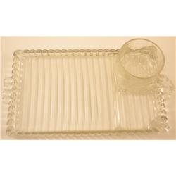 Two Hazel Atlas Orchard Crystal 8-pc. Party Snack Sets