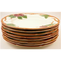 Eight Franciscan Ware Apple Pattern Dinner Plates