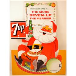 7Up Die-Cut Santa Store Display, 1964