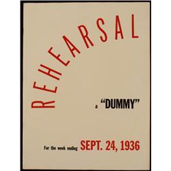 Rehearsal Dummy Issue LIFE Magazine 9-24-36 RARE MINT