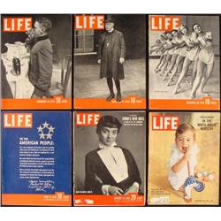 6 LIFE Magazines 1936, 45, 50, 61 Old Issues