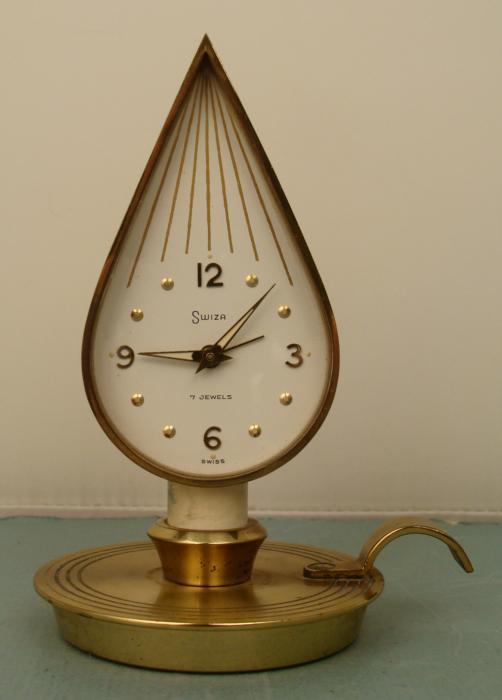 Swiza Mid Century Modern Vintage Swiss Candle Clock