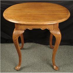 Antique Wood Oval End Table 1960s