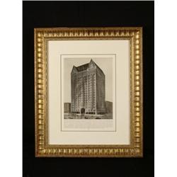 Masonic Temple Chicago Antique Magazine Print Framed