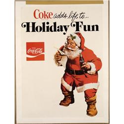 Coke Vintage Original Santa Christmas Poster 1976