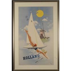 Holland Original Vintage Advertising Travel Poster 1960