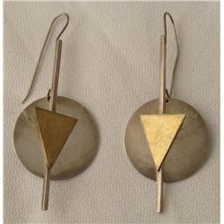 Vintage Modern Sterling Mexican Silver Dangle Earrings