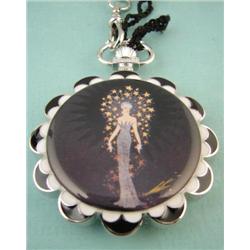 Sleek Art Deco Style ERTE Pocket Watch with Case