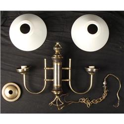 Vintage Hanging Ceiling Lamp Chandelier Brass, Glass
