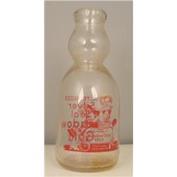 Meadow Gold Vintage Milk Bottle w/ Child & Hobby Horse