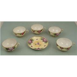 5 Pc Vintage Hand Painted Teacups Made in Japan MIJ