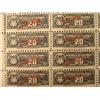 Image 2 : 75 Colombia Specimen Revenue Stamps Plate Block 20 Cent