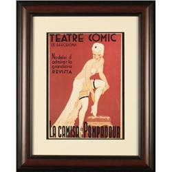 Spanish Risque Theater Art Deco Poster Comic Barcelona