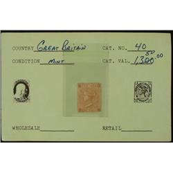 Great Britain Nine Pence 9 P Antique Stamp MINT