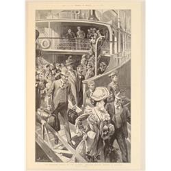 J Finnemore English Newspaper Print Ship Black & White