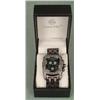 Image 1 : Geneva Elite Mens Floating Faux Diamonds Chrono Watch