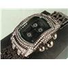 Image 2 : Geneva Elite Mens Floating Faux Diamonds Chrono Watch