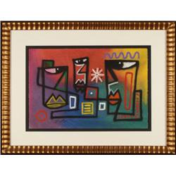 GL Smothers Original Mixed Media Abstract Art Framed