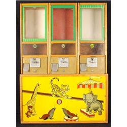 Victor 3 Ring Circus Toy Vending Machine-Vintage Rare